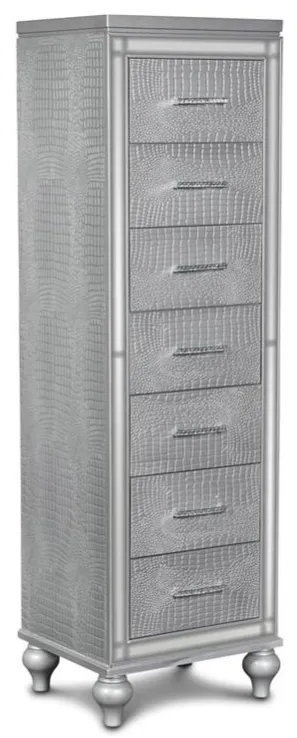 New Classic Furniture Valentino Lingerie Chest in Silver - Ideal Furniture (Fresno,CA)