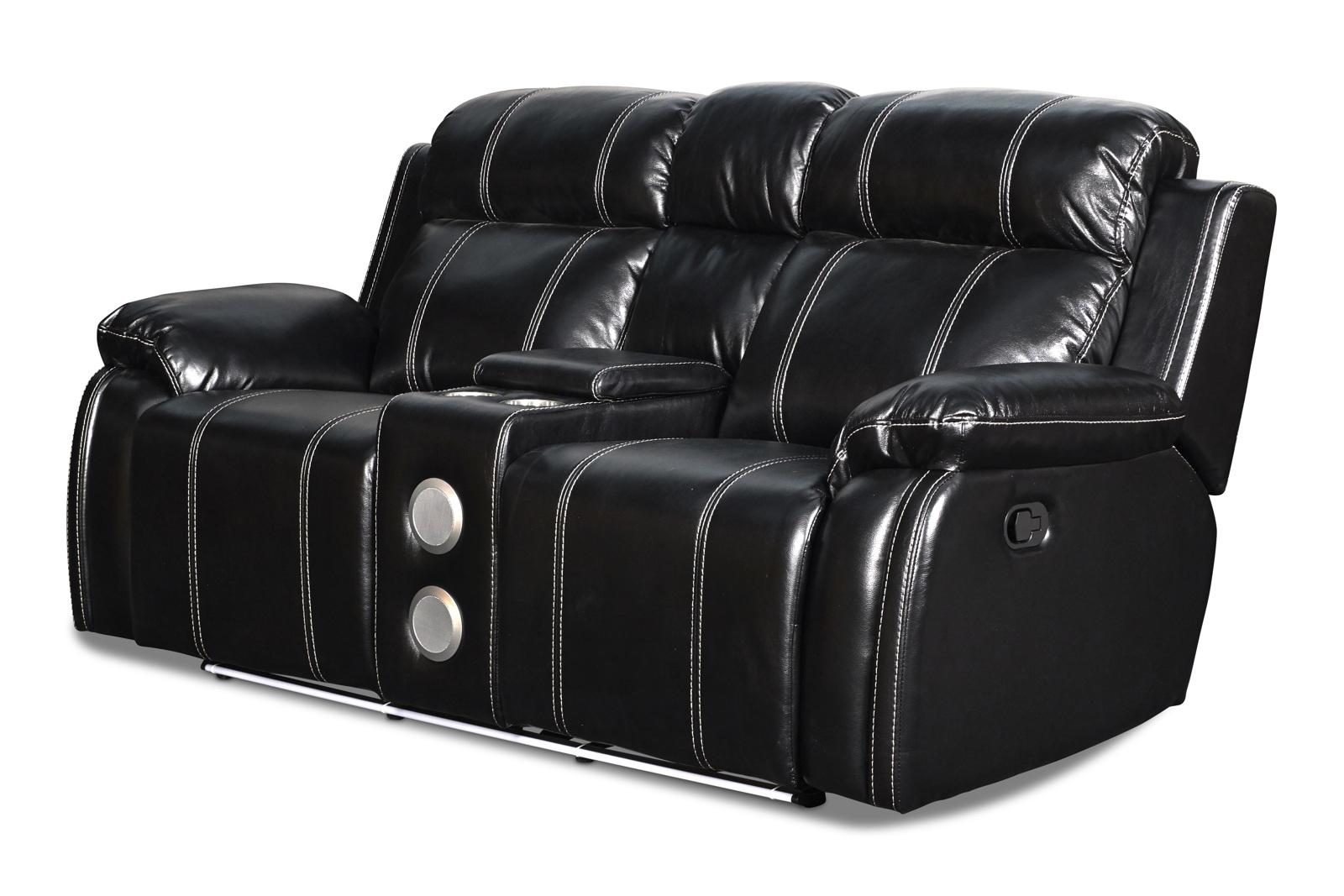New Classic Fusion Console Loveseat with Power Foot Rest in Ebony - Ideal Furniture (Fresno,CA)