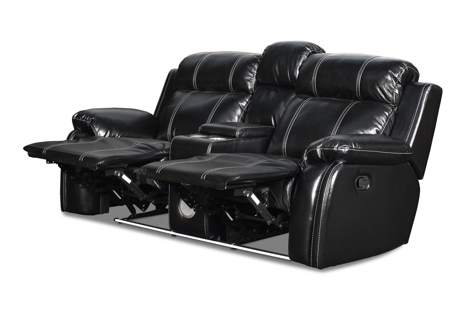 New Classic Fusion Console Loveseat with Power Foot Rest in Ebony - Ideal Furniture (Fresno,CA)