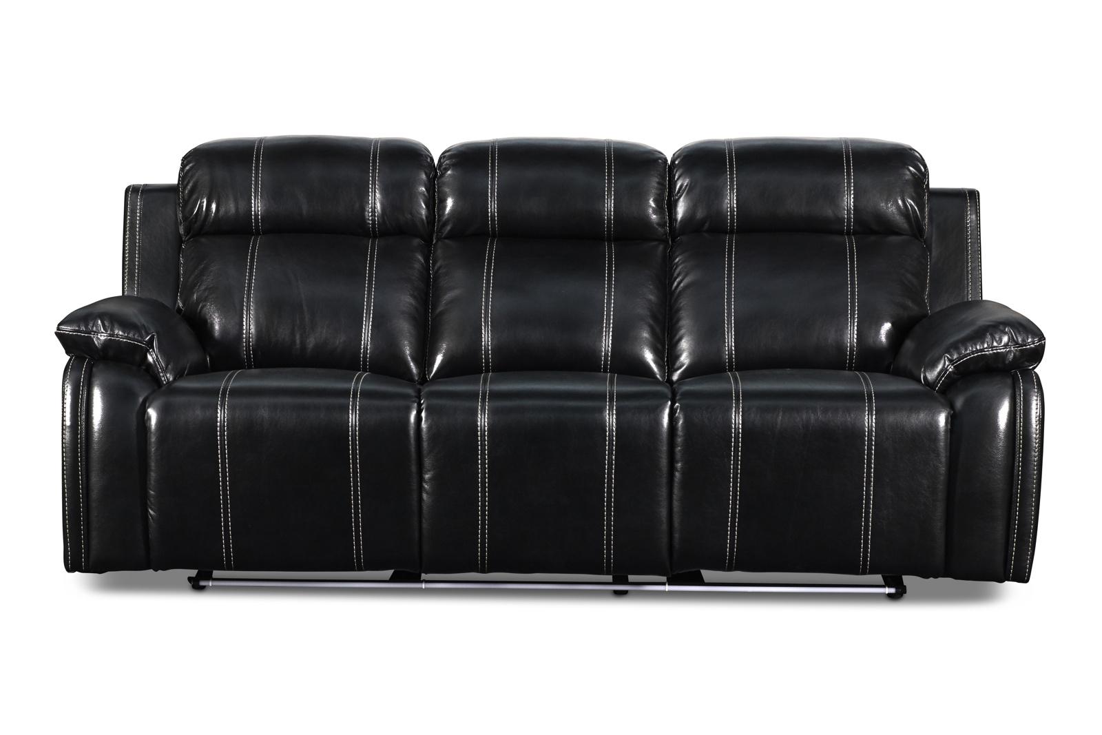 New Classic Fusion Dual Recliner Sofa in Black - Ideal Furniture (Fresno,CA)