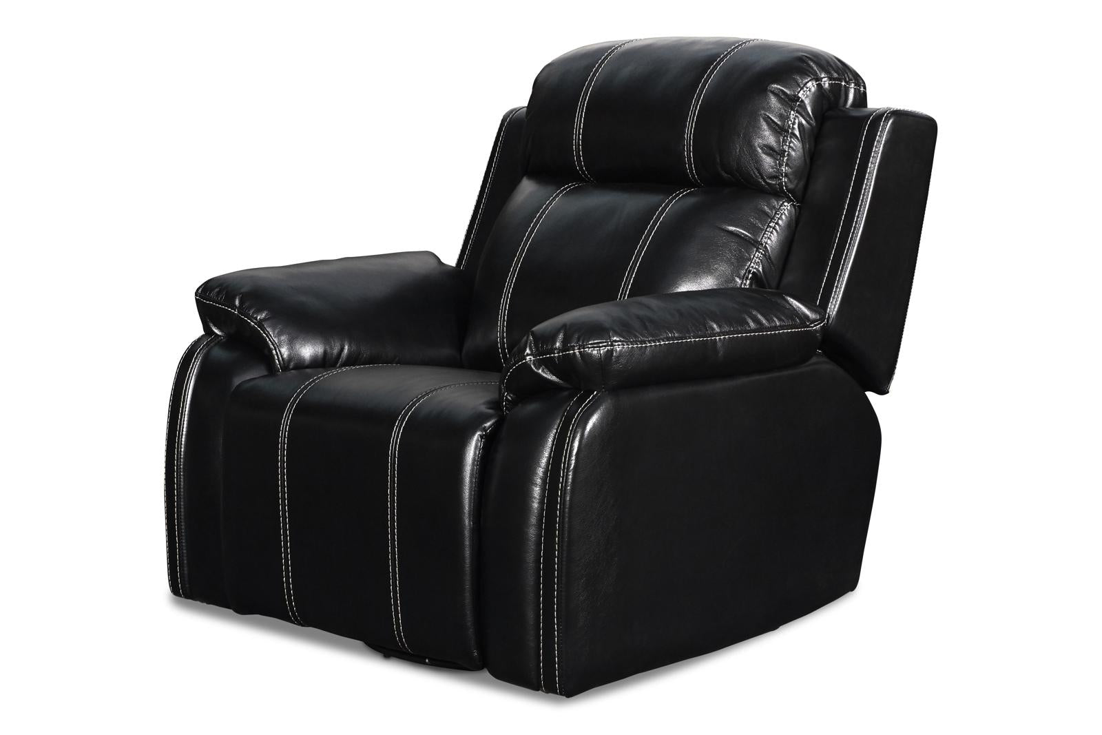 New Classic Fusion Swivel Glider Recliner with Power Foot Rest in Ebony - Ideal Furniture (Fresno,CA)