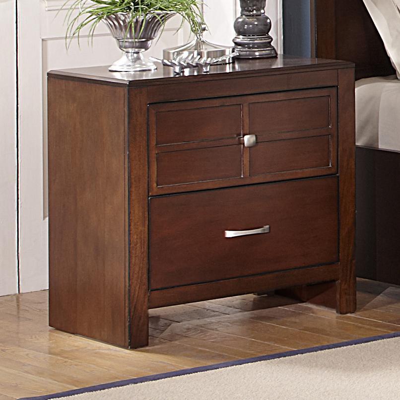 New Classic Kensington 2 Drawer Nightstand in Burnished Cherry - Ideal Furniture (Fresno,CA)