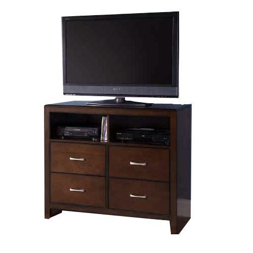 New Classic Kensington 4 Drawer Media Chest in Burnished Cherry - Ideal Furniture (Fresno,CA)