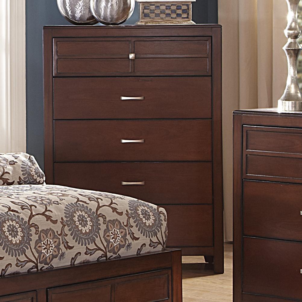 New Classic Kensington 5 Drawer Chest in Burnished Cherry - Ideal Furniture (Fresno,CA)