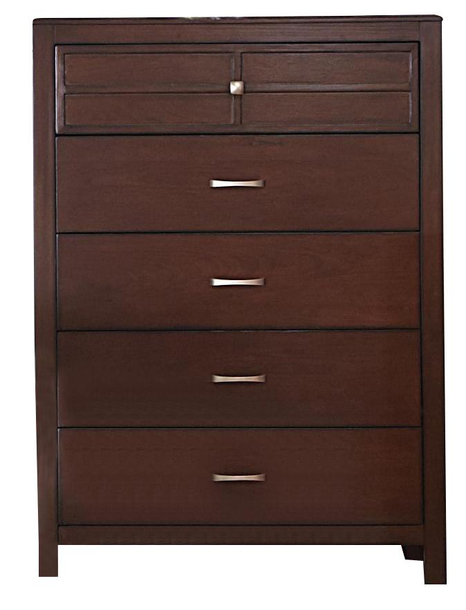 New Classic Kensington 5 Drawer Chest in Burnished Cherry - Ideal Furniture (Fresno,CA)