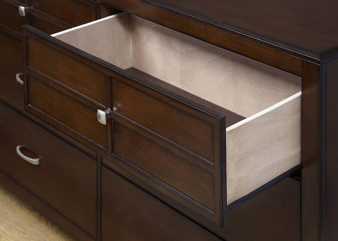 New Classic Kensington 6 Drawer Dresser in Burnished Cherry - Ideal Furniture (Fresno,CA)