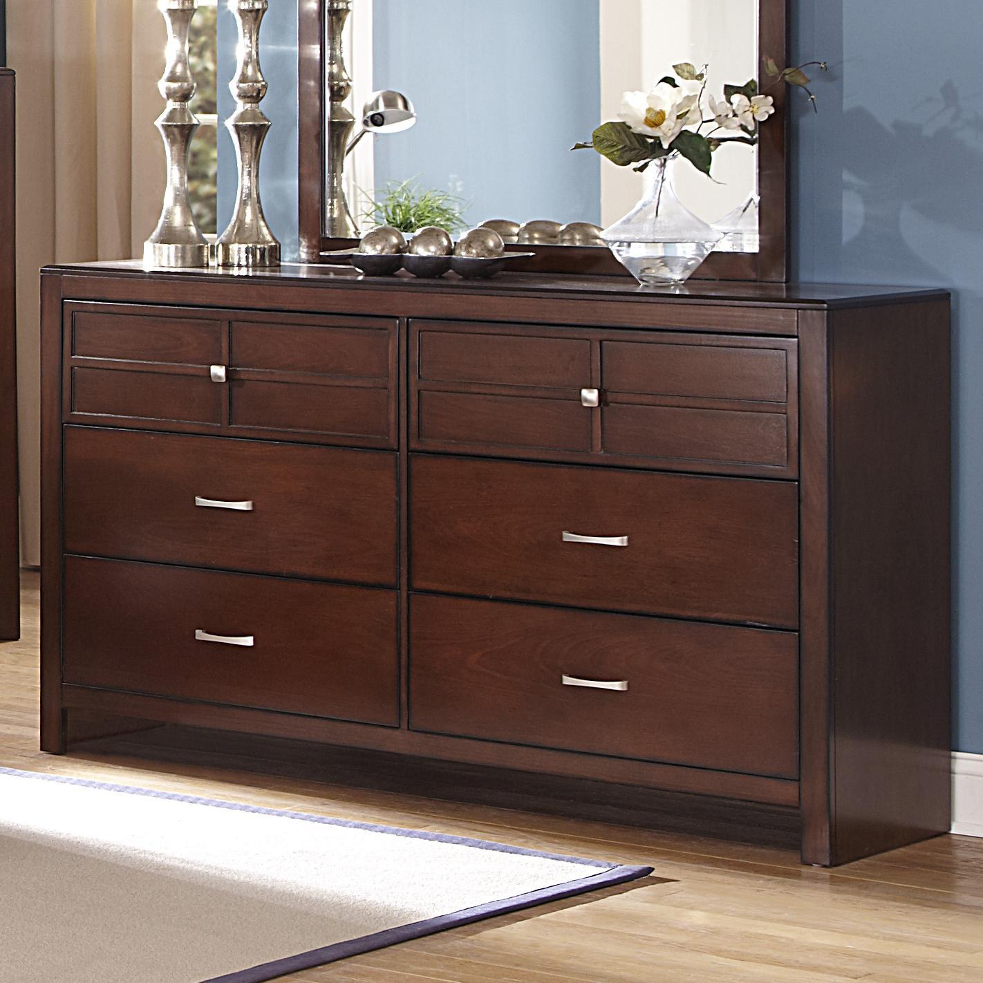 New Classic Kensington 6 Drawer Dresser in Burnished Cherry - Ideal Furniture (Fresno,CA)