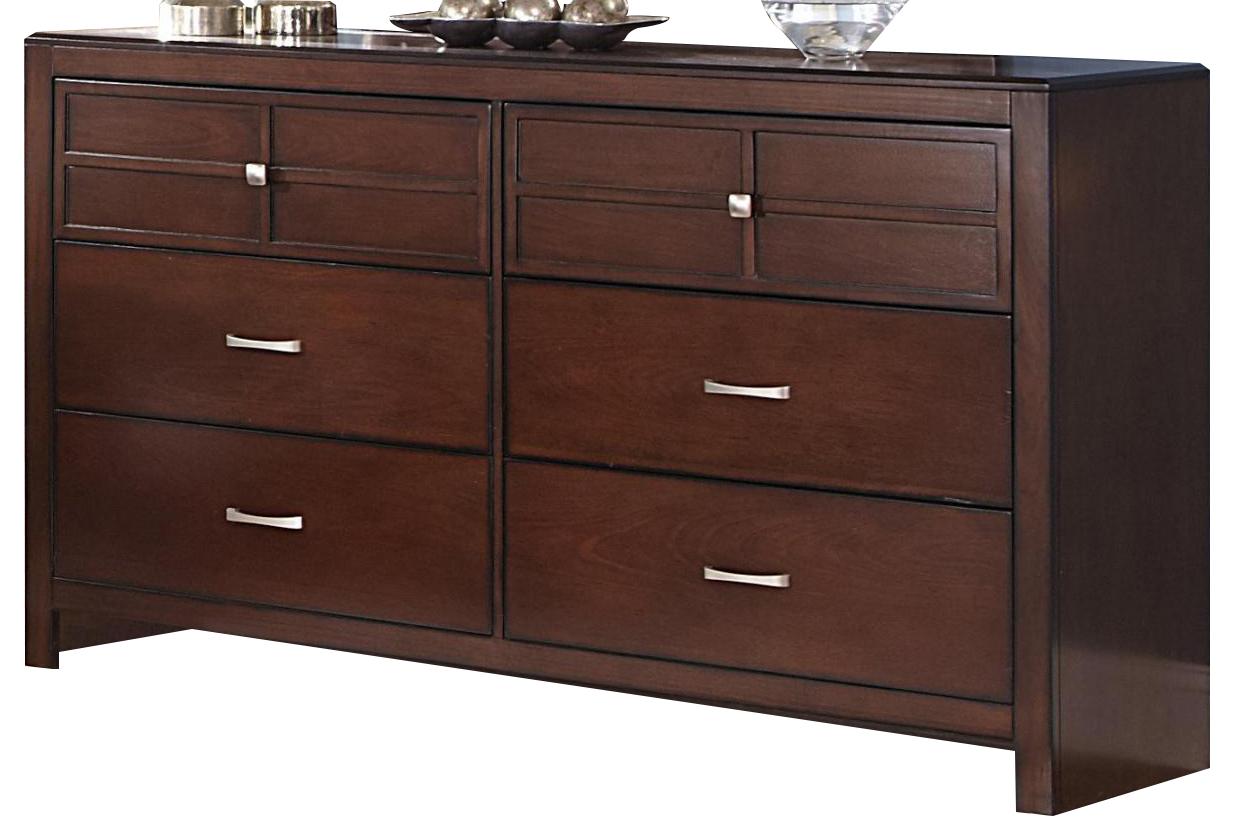 New Classic Kensington 6 Drawer Dresser in Burnished Cherry - Ideal Furniture (Fresno,CA)