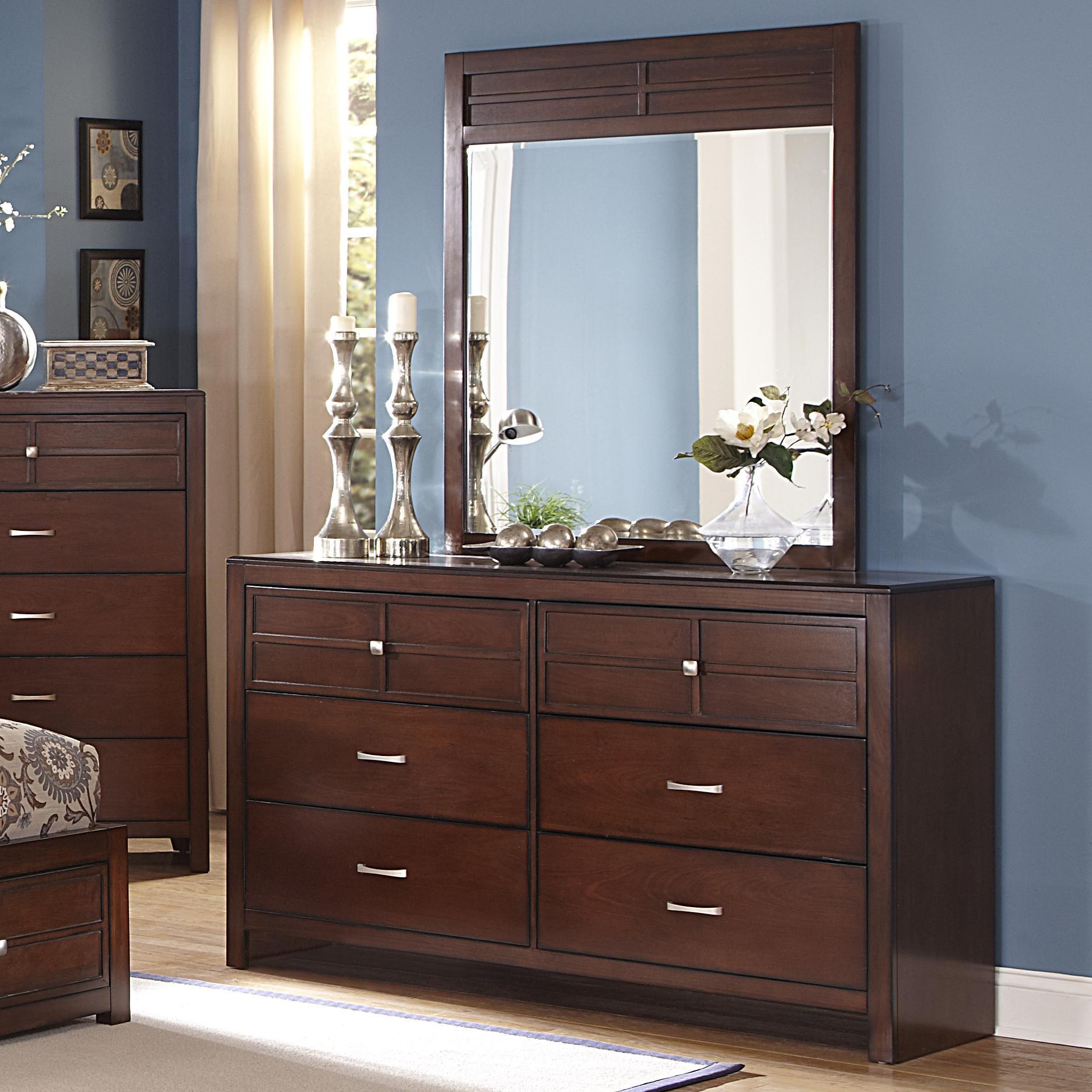 New Classic Kensington Mirror in Burnished Cherry - Ideal Furniture (Fresno,CA)