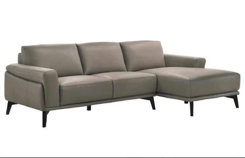 New Classic Lucca Sectional Sofa w/ LAF Loveseat in Slate Gray - Ideal Furniture (Fresno,CA)