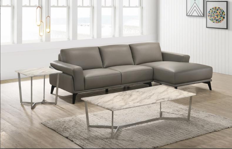 New Classic Lucca Sectional Sofa w/ LAF Loveseat in Slate Gray - Ideal Furniture (Fresno,CA)