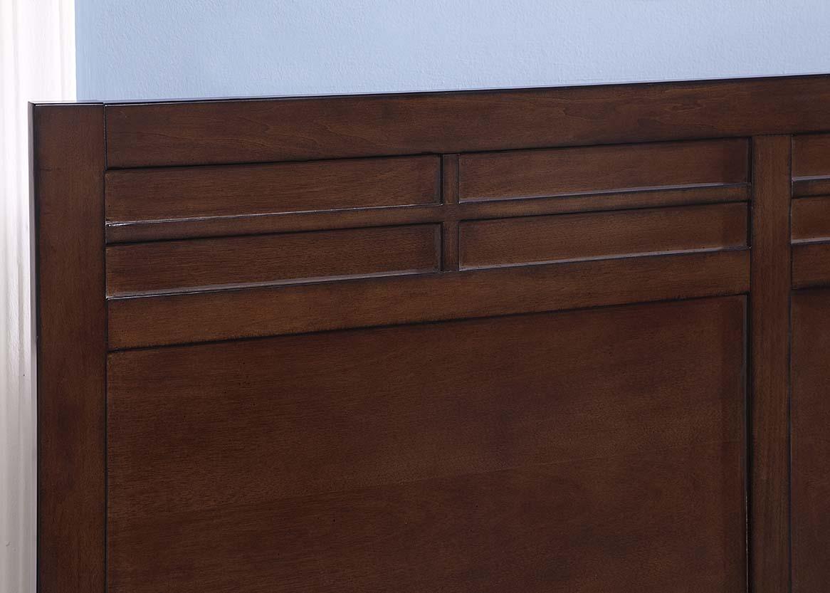 New Classic Kensington King Low Profile Bed with Storage Footboard in Burnished Cherry - Ideal Furniture (Fresno,CA)