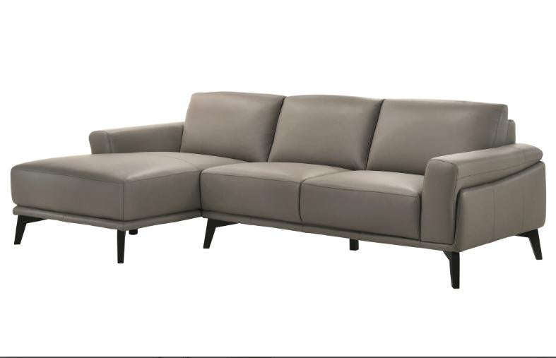 New Classic Lucca Sectional Sofa w/ RAF Loveseat in Slate Gray - Ideal Furniture (Fresno,CA)