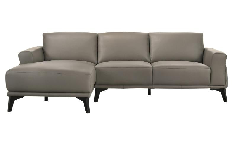 New Classic Lucca Sectional Sofa w/ RAF Loveseat in Slate Gray - Ideal Furniture (Fresno,CA)