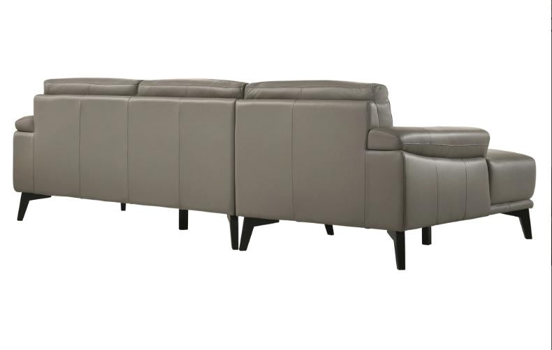 New Classic Lucca Sectional Sofa w/ RAF Loveseat in Slate Gray - Ideal Furniture (Fresno,CA)