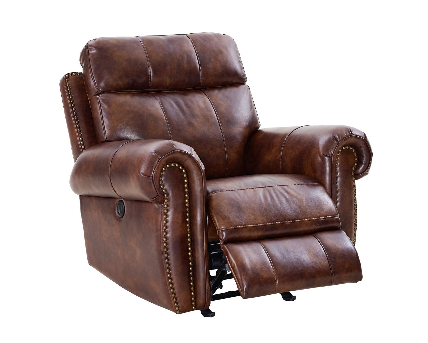 New Classic Roycroft Power Glider Recliner in Pecan - Ideal Furniture (Fresno,CA)