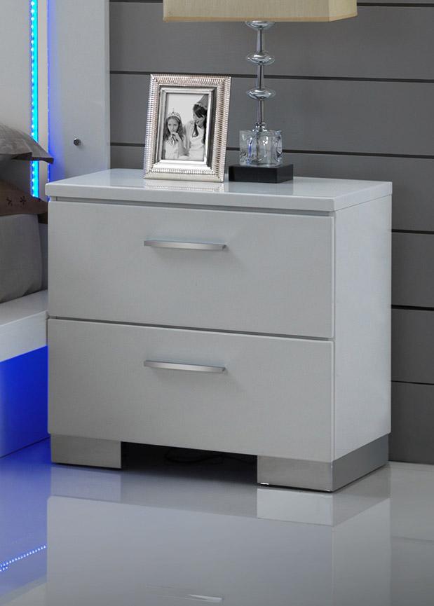 New Classic Sapphire 2 Drawer Nightstand in White - Ideal Furniture (Fresno,CA)