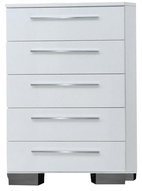 New Classic Sapphire 5 Drawer Chest in White - Ideal Furniture (Fresno,CA)