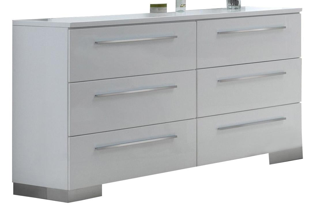 New Classic Sapphire 6 Drawer Dresser in White - Ideal Furniture (Fresno,CA)