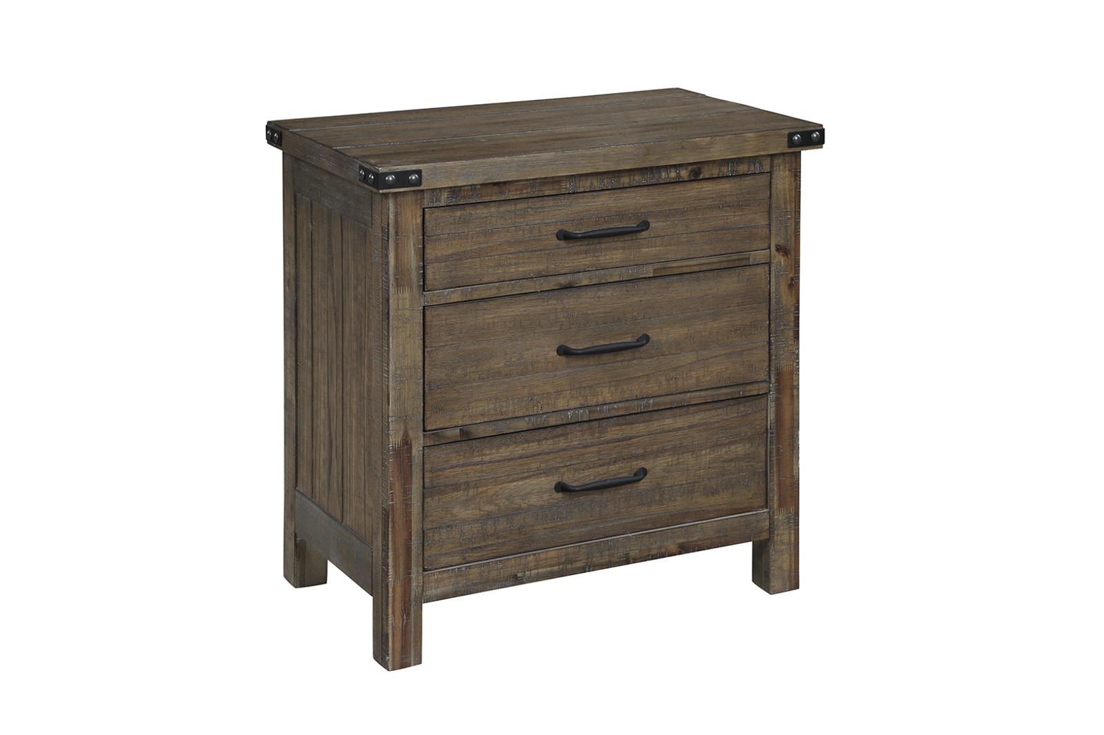 New Classic Furniture Galleon Nightstand in Weathered Walnut - Ideal Furniture (Fresno,CA)