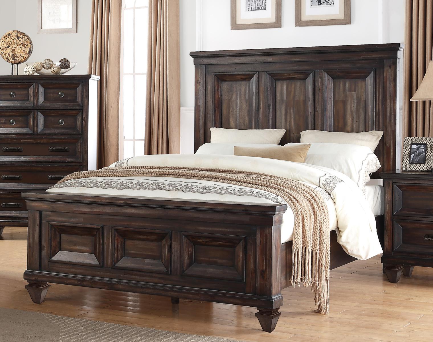 New Classic Sevilla King Bed in Walnut - Ideal Furniture (Fresno,CA)