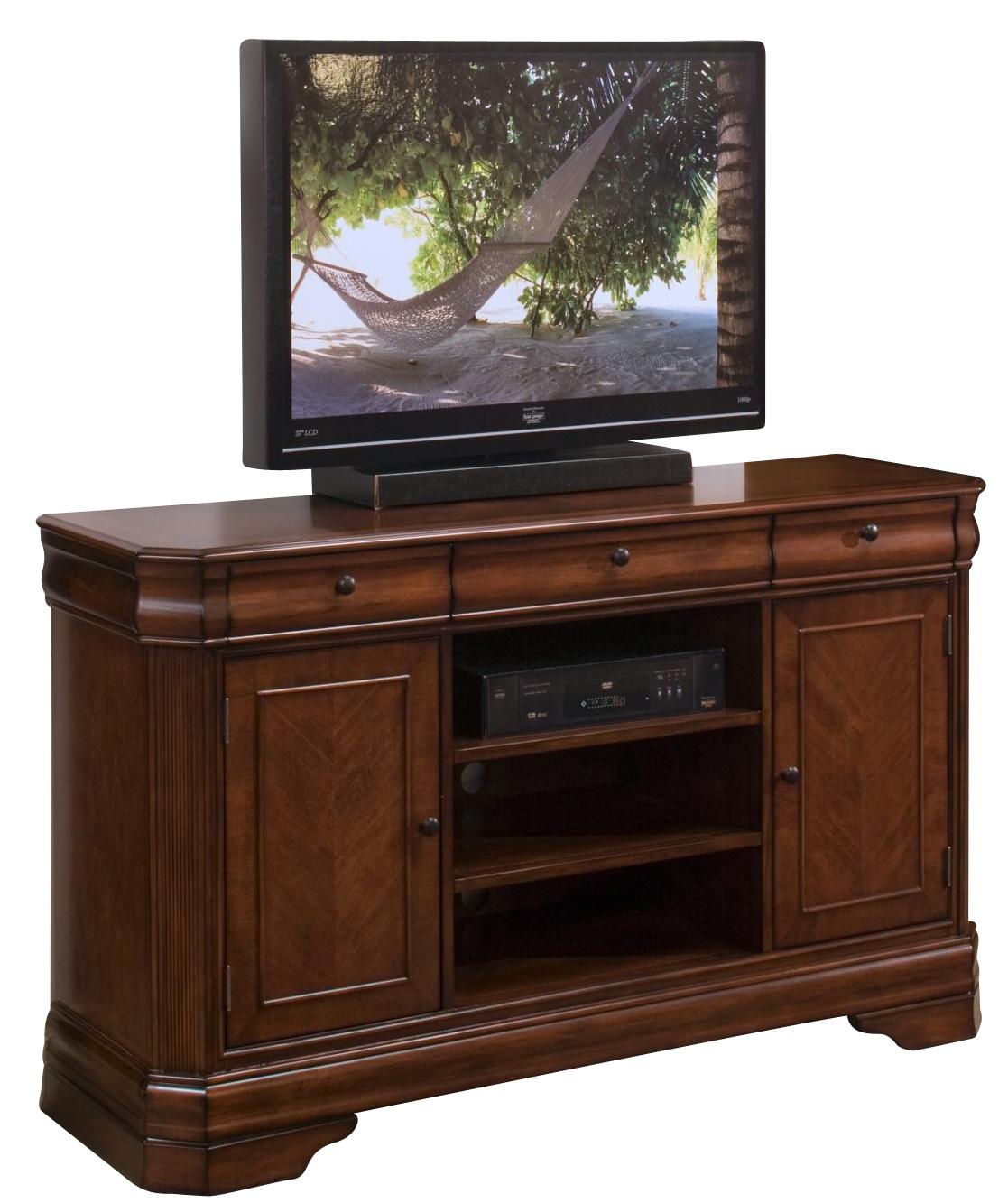 New Classic Sheridan Entertainment Console/Server in Burnished Cherry - Ideal Furniture (Fresno,CA)