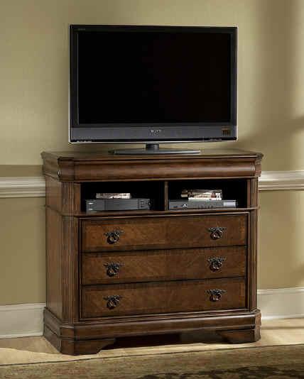 New Classic Sheridan Media Chest in Burnished Cherry Finish - Ideal Furniture (Fresno,CA)