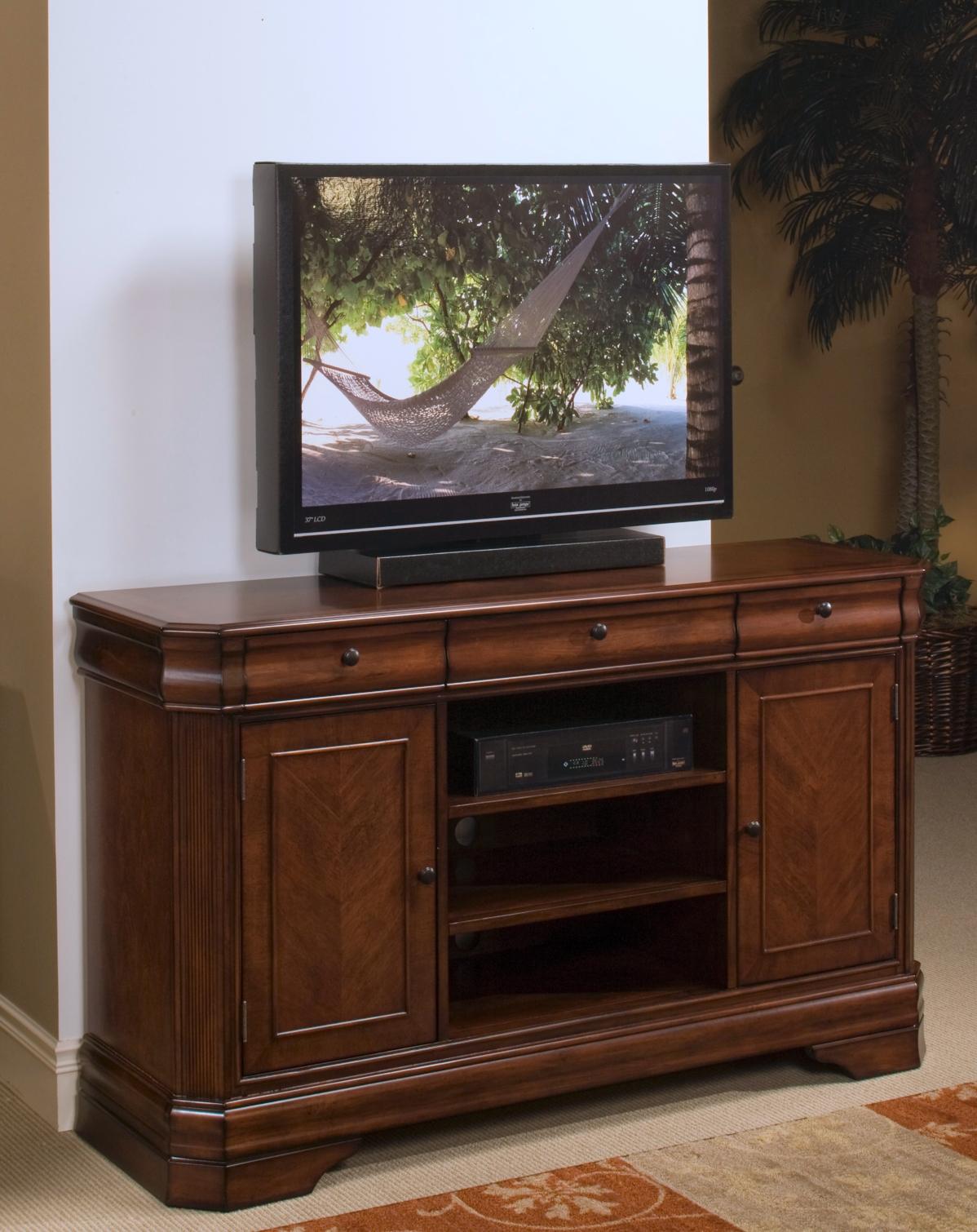 New Classic Sheridan Entertainment Console/Server in Burnished Cherry - Ideal Furniture (Fresno,CA)