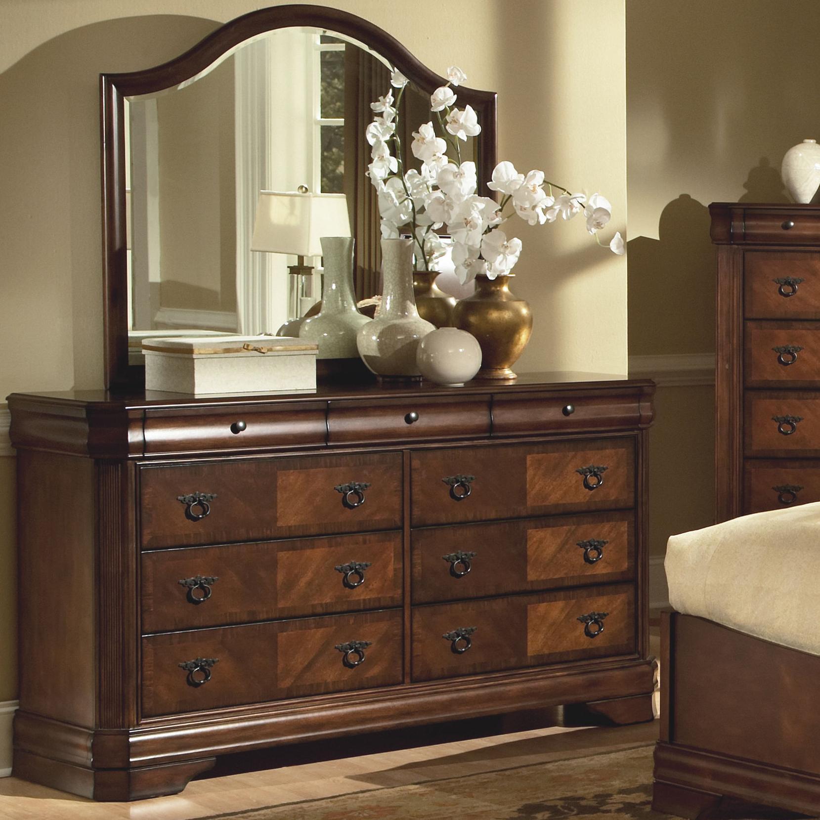 New Classic Sheridan Mirror in Burnished Cherry - Ideal Furniture (Fresno,CA)