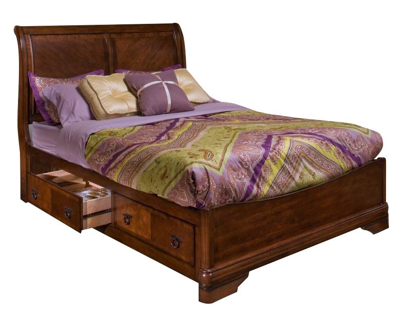 New Classic Sheridan Eastern King Storage Bed in Burnished Cherry - Ideal Furniture (Fresno,CA)