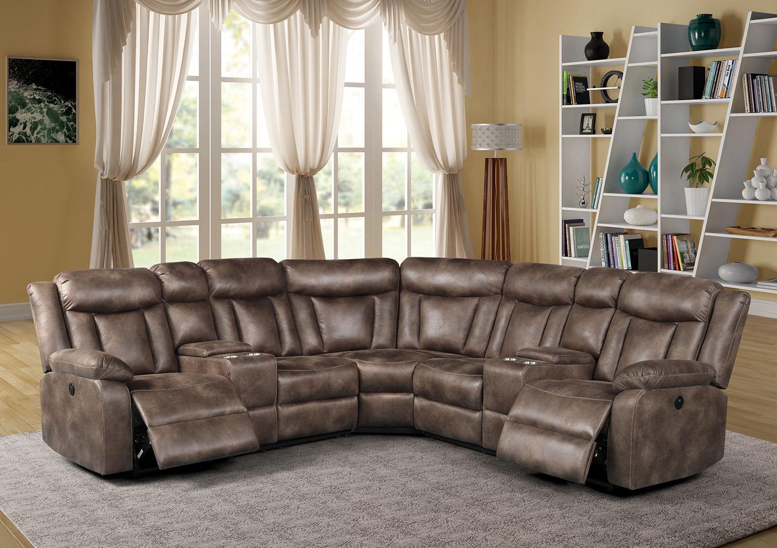 New Classic Stewart Sectional Living Room Set in Adobe - Ideal Furniture (Fresno,CA)
