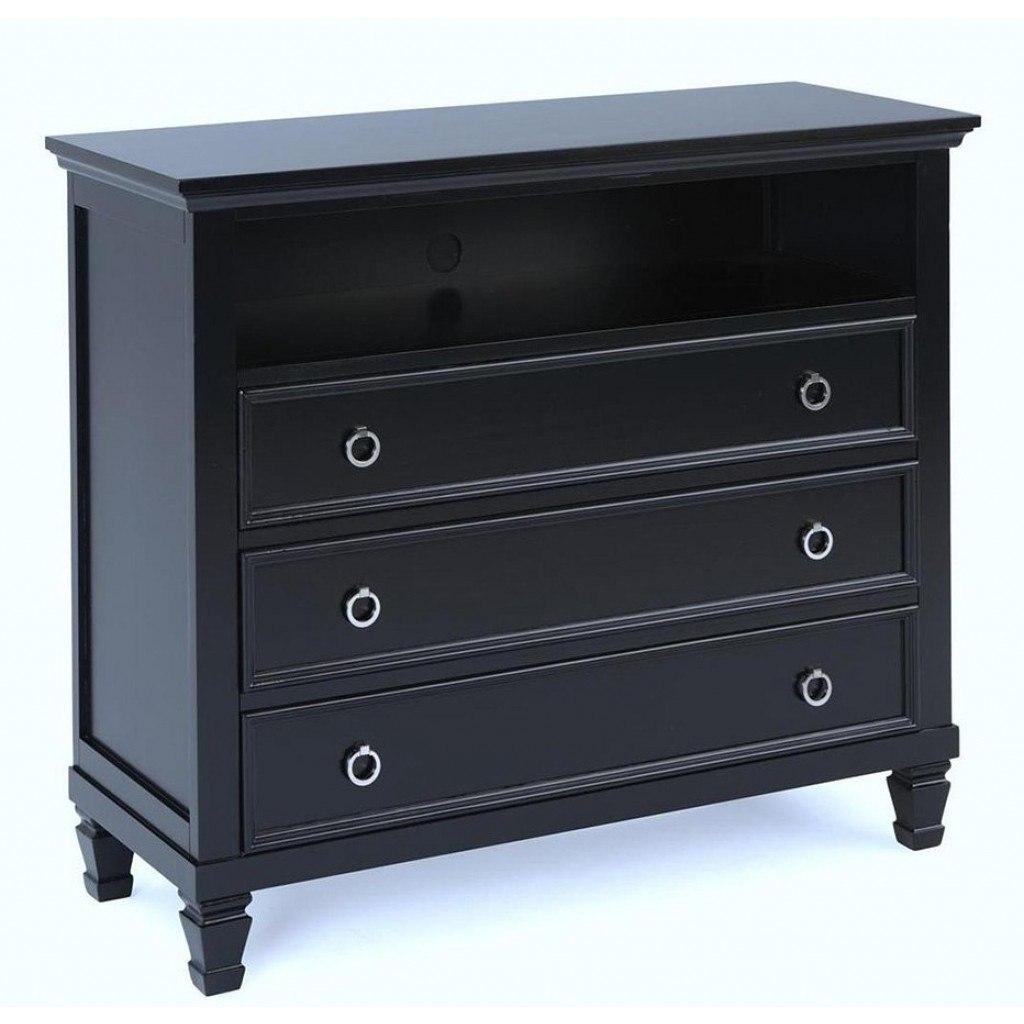 New Classic Tamarack 3-Drawer Media Chest in Black - Ideal Furniture (Fresno,CA)