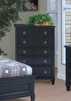 New Classic Tamarack 5-Drawer Chest in Black - Ideal Furniture (Fresno,CA)
