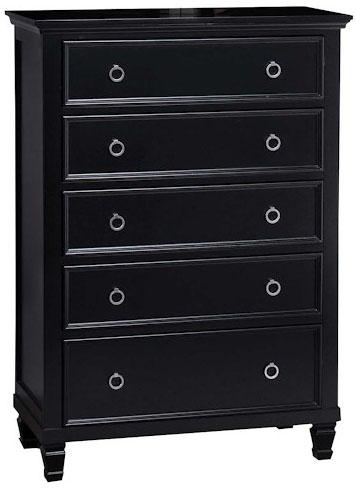 New Classic Tamarack 5-Drawer Chest in Black - Ideal Furniture (Fresno,CA)