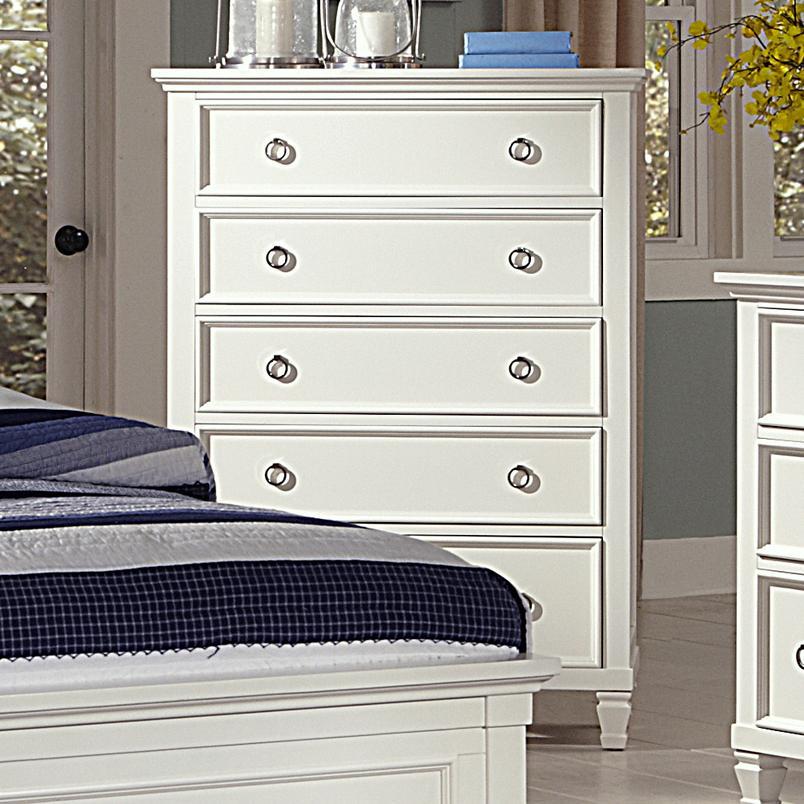 New Classic Tamarack 5-Drawer Chest in White - Ideal Furniture (Fresno,CA)