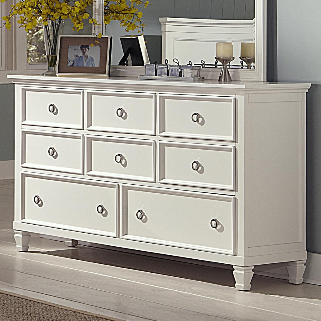 New Classic Tamarack 8-Drawer Dresser in White - Ideal Furniture (Fresno,CA)