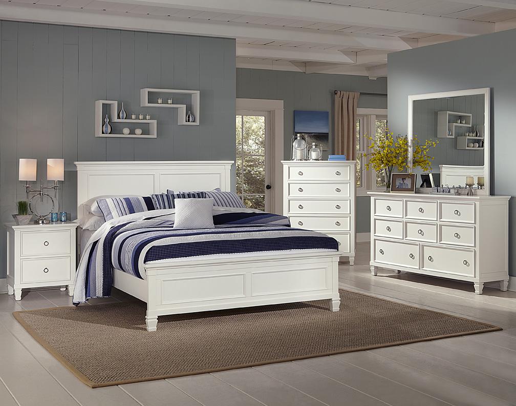 New Classic Tamarack California King Panel Bed in White - Ideal Furniture (Fresno,CA)