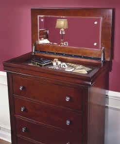 New Classic Versaille 5 Drawer Lift Top Chest in Bordeaux - Ideal Furniture (Fresno,CA)