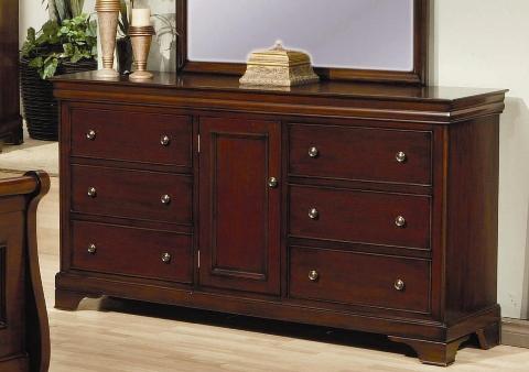 New Classic Versaille 6 Drawer Dresser in Bordeaux - Ideal Furniture (Fresno,CA)