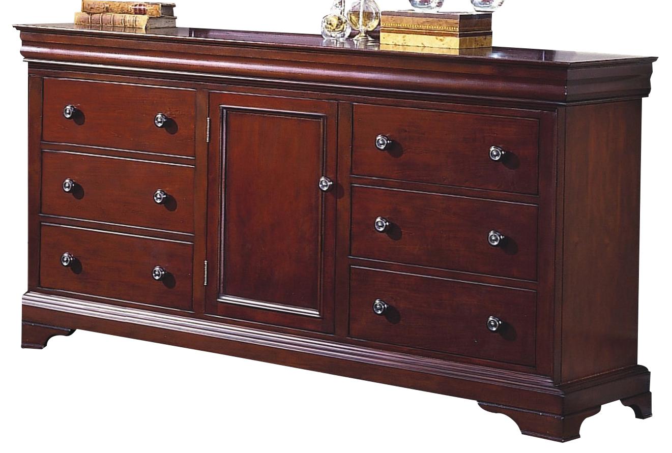 New Classic Versaille 6 Drawer Dresser in Bordeaux - Ideal Furniture (Fresno,CA)