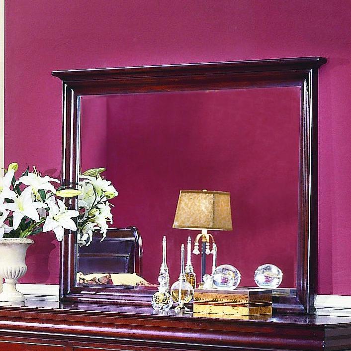 New Classic Versaille Landscape Mirror in Bordeaux - Ideal Furniture (Fresno,CA)