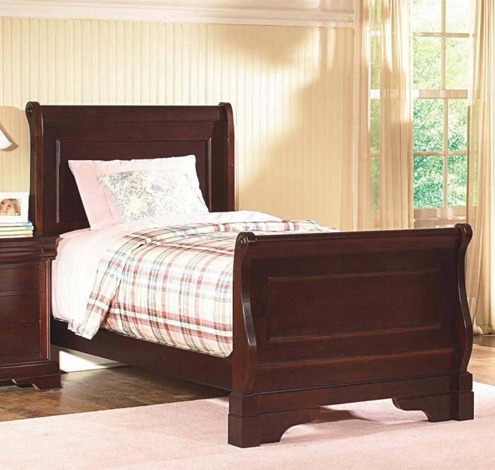 New Classic Versaille Youth Twin Sleigh Bed in Bordeaux - Ideal Furniture (Fresno,CA)