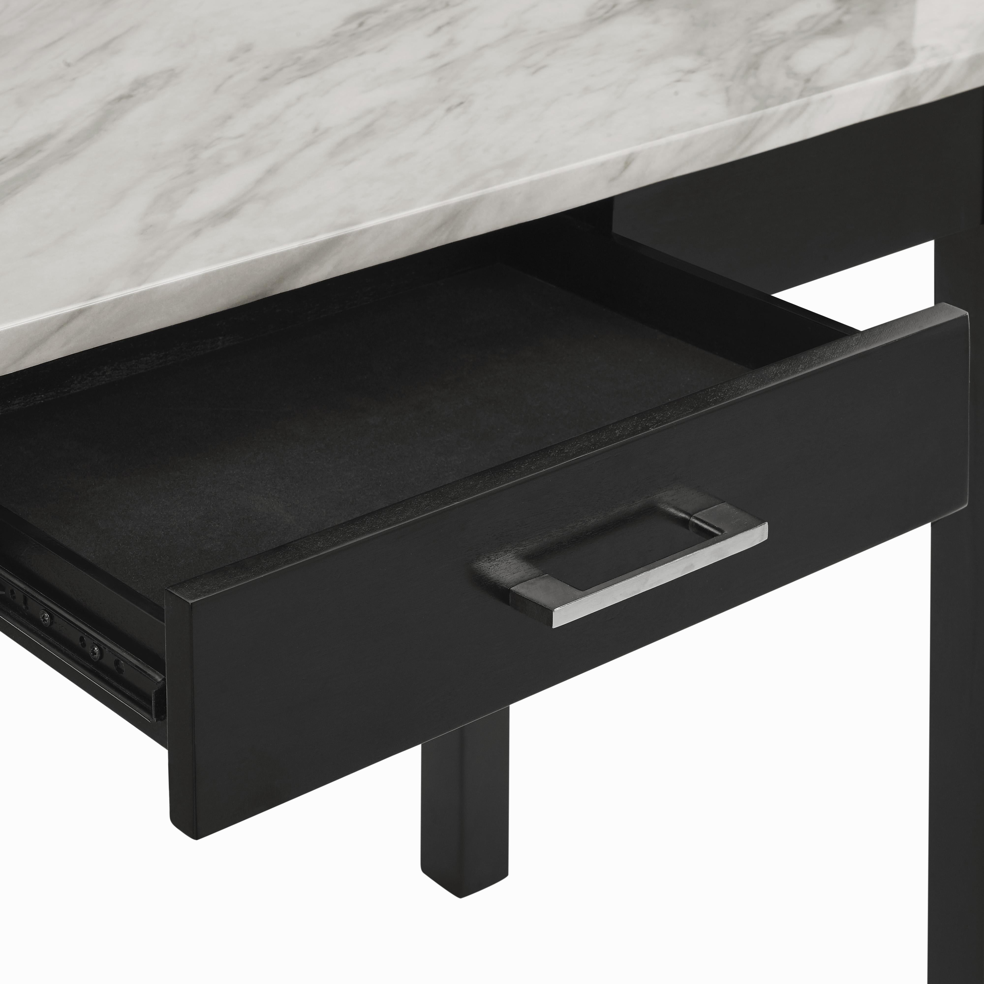 CELESTE DESK W/WHITE/GRAY FAUX MARBLE TOP-ESPRESSO BASE - Ideal Furniture (Fresno,CA)