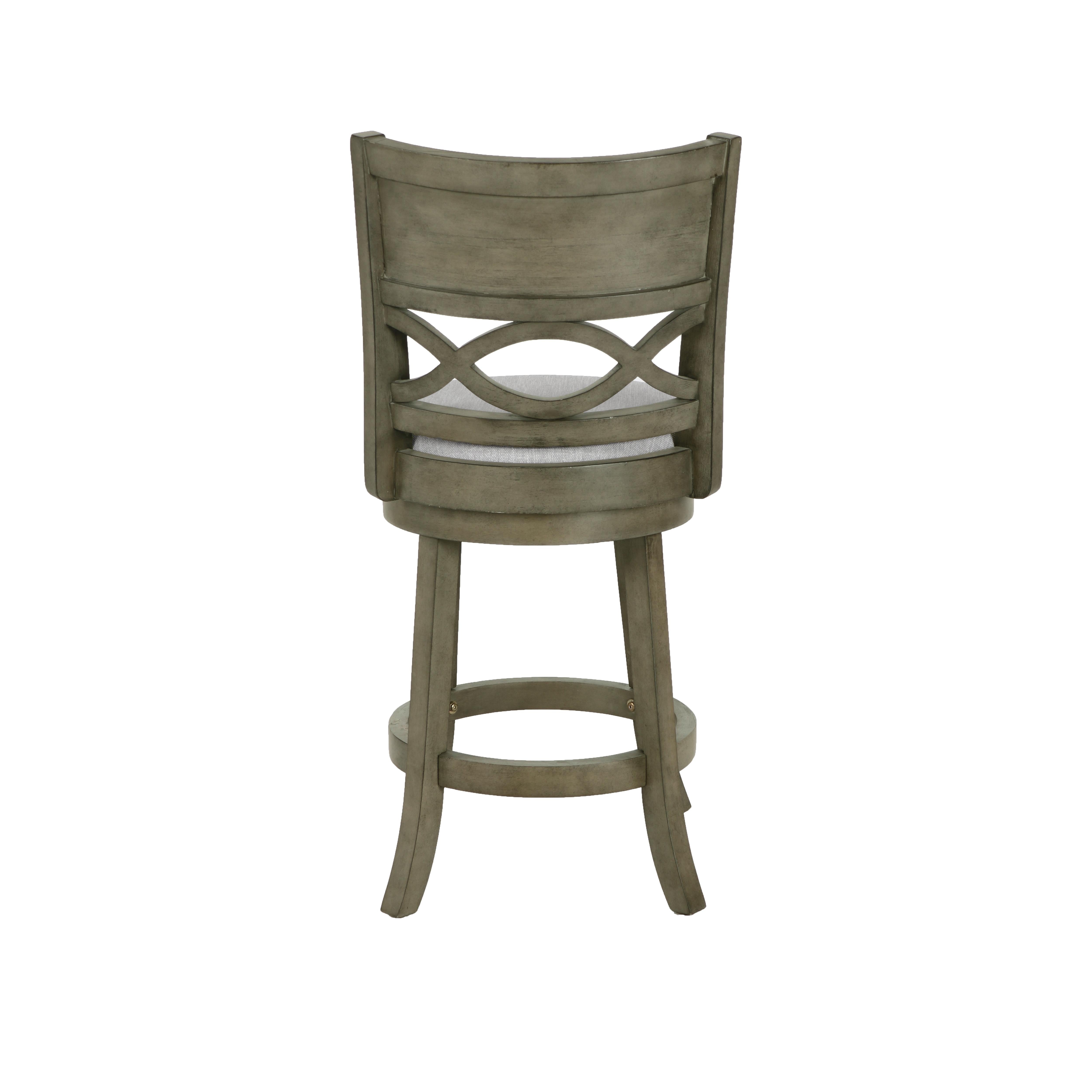 MANCHESTER 24" COUNTER STOOL-ANT GRAY W/FABRIC SEAT