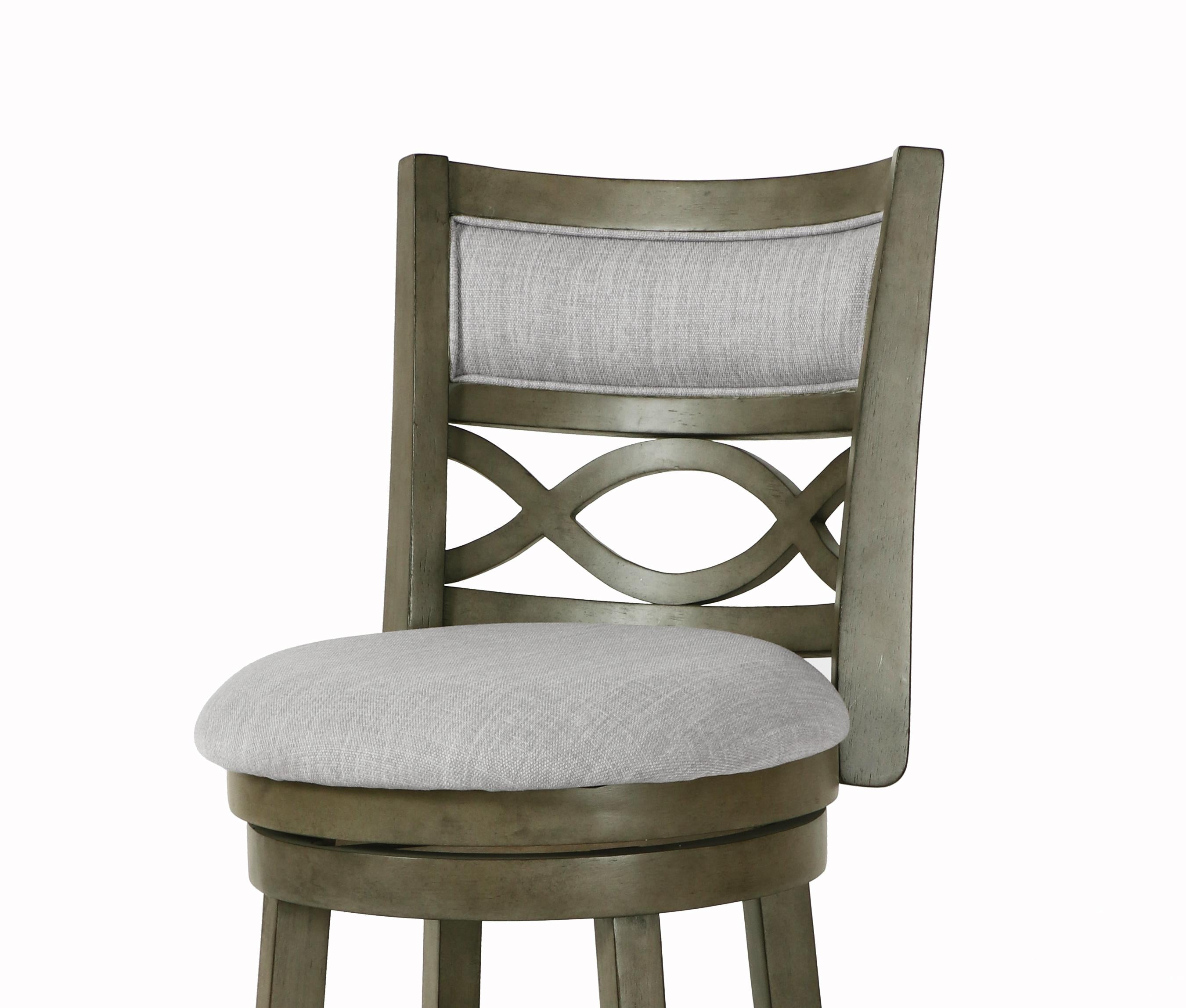 MANCHESTER 24" COUNTER STOOL-ANT GRAY W/FABRIC SEAT - Ideal Furniture (Fresno,CA)