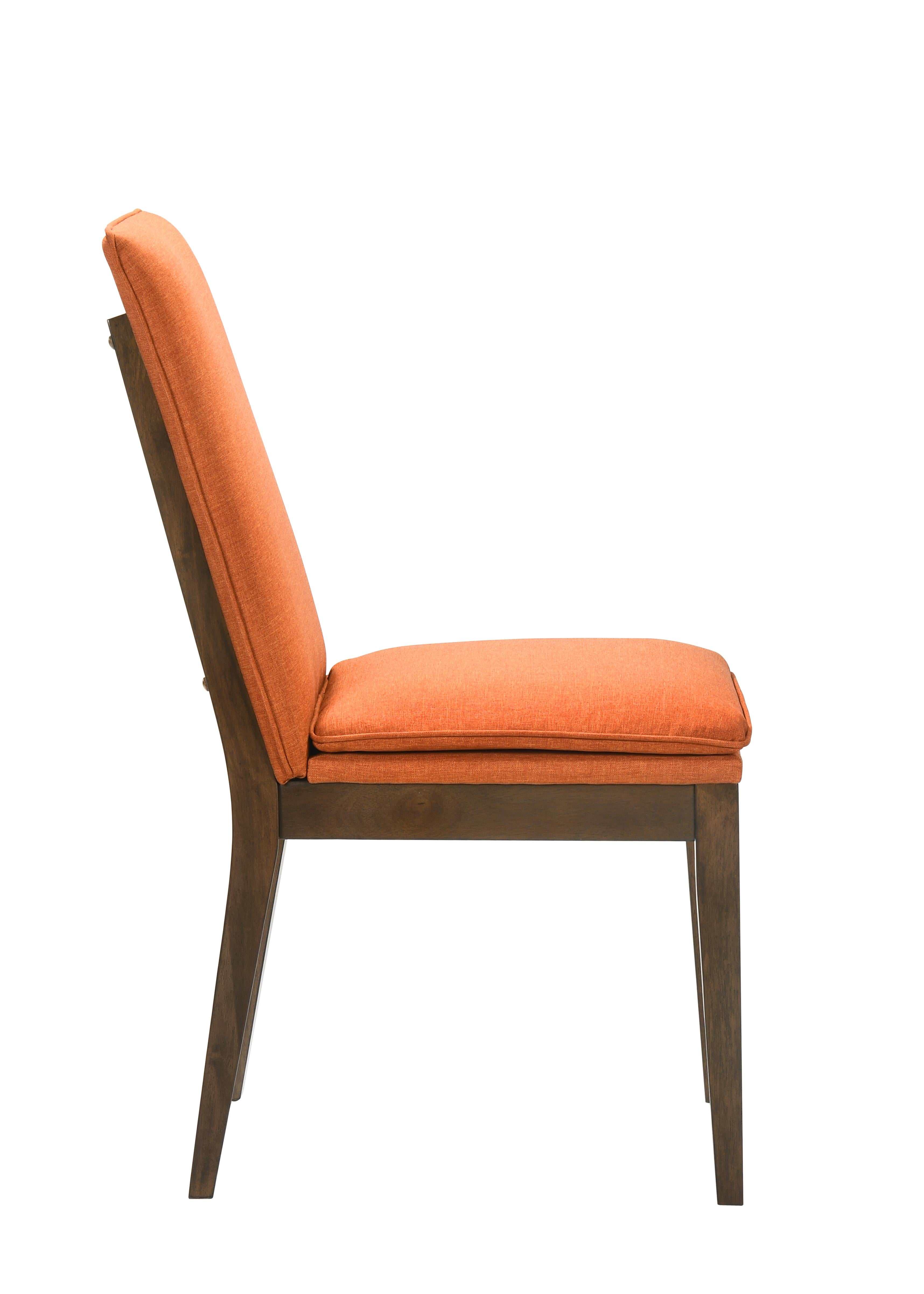 MAGGIE DINING CHAIR W/TERRA COTTA CUSHION-WALNUT - Ideal Furniture (Fresno,CA)