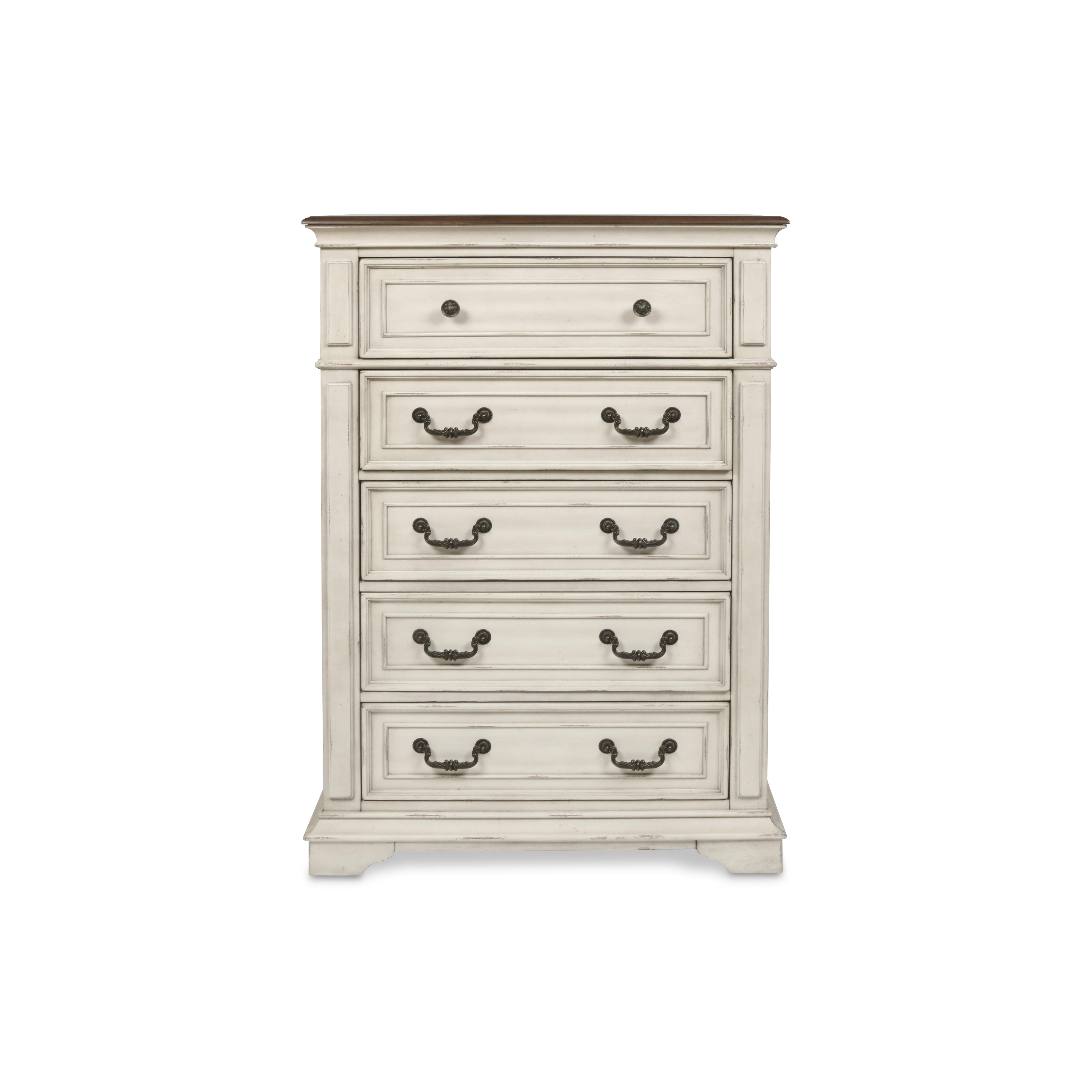 ANASTASIA CHEST - ANT. WHITE - Ideal Furniture (Fresno,CA)