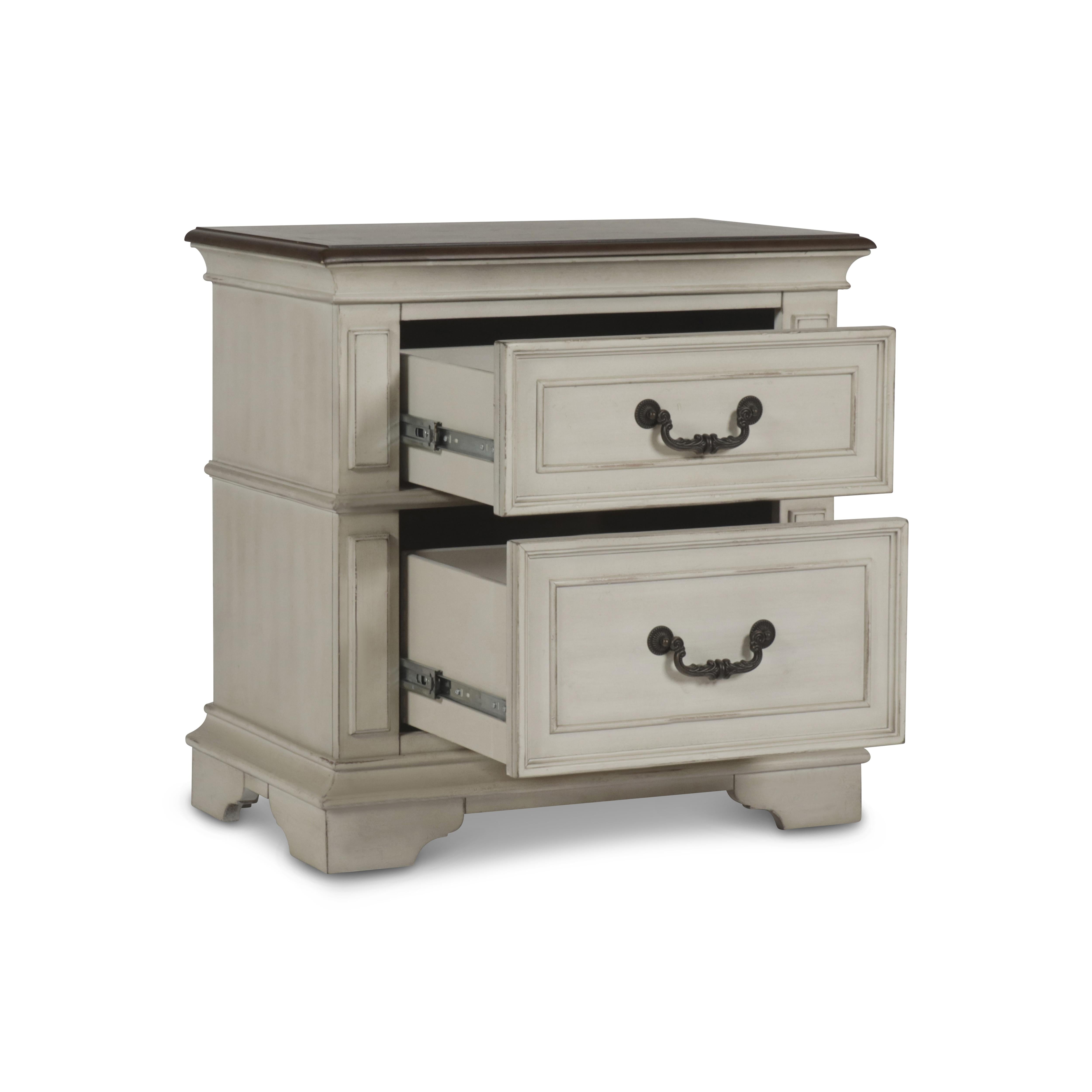 ANASTASIA NIGHTSTAND - ANT. WHITE - Ideal Furniture (Fresno,CA)