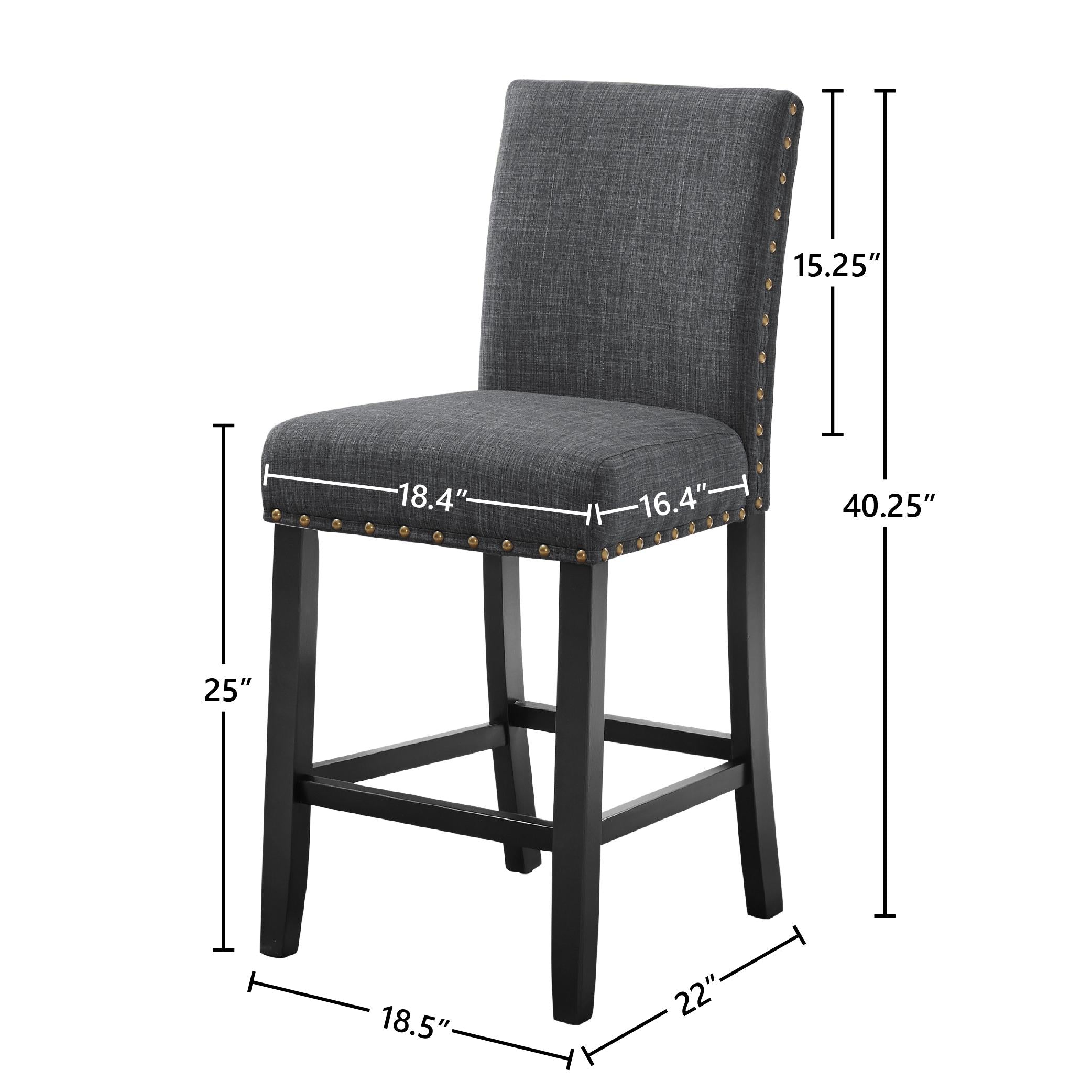 CRISPIN GRANITE GRAY COUNTER CHAIR- (2/Ctn) - Ideal Furniture (Fresno,CA)