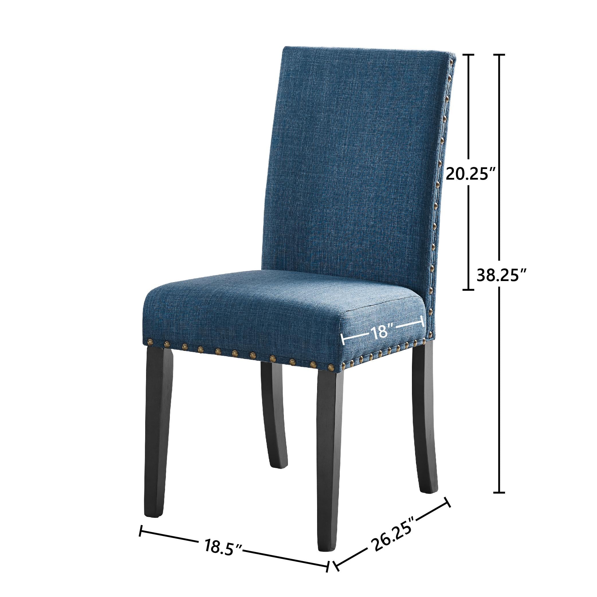 CRISPIN MARINE BLUE DINING CHAIR- (2/Ctn) - Ideal Furniture (Fresno,CA)
